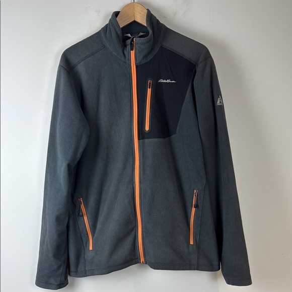 Eddie Bauer First Ascent Performance Jacket Gray and Orange Fleece Large Men's - Picture 1 of 7